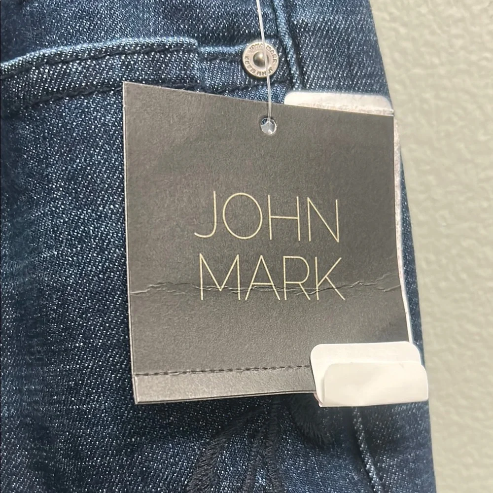 John Mark Dark Blue Flare Jeans - Picture 5 of 6